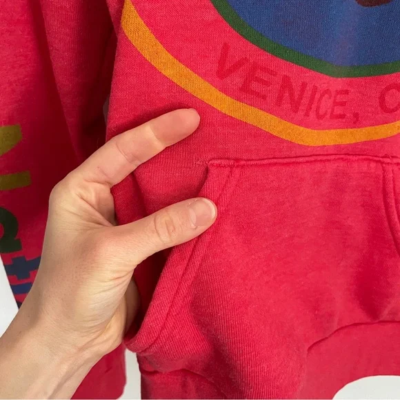 Aviator Nation Pullover Hoodie Sweatshirt Neon Red Venice Size Small - Picture 3 of 7